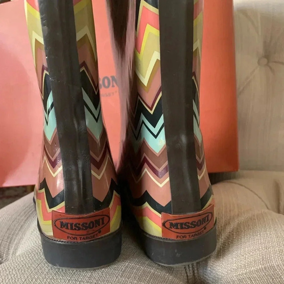 MISSONI x TARGET EUC Venetian Zig Zag Pattern Rain Boots Wellies - Picture 5 of 8